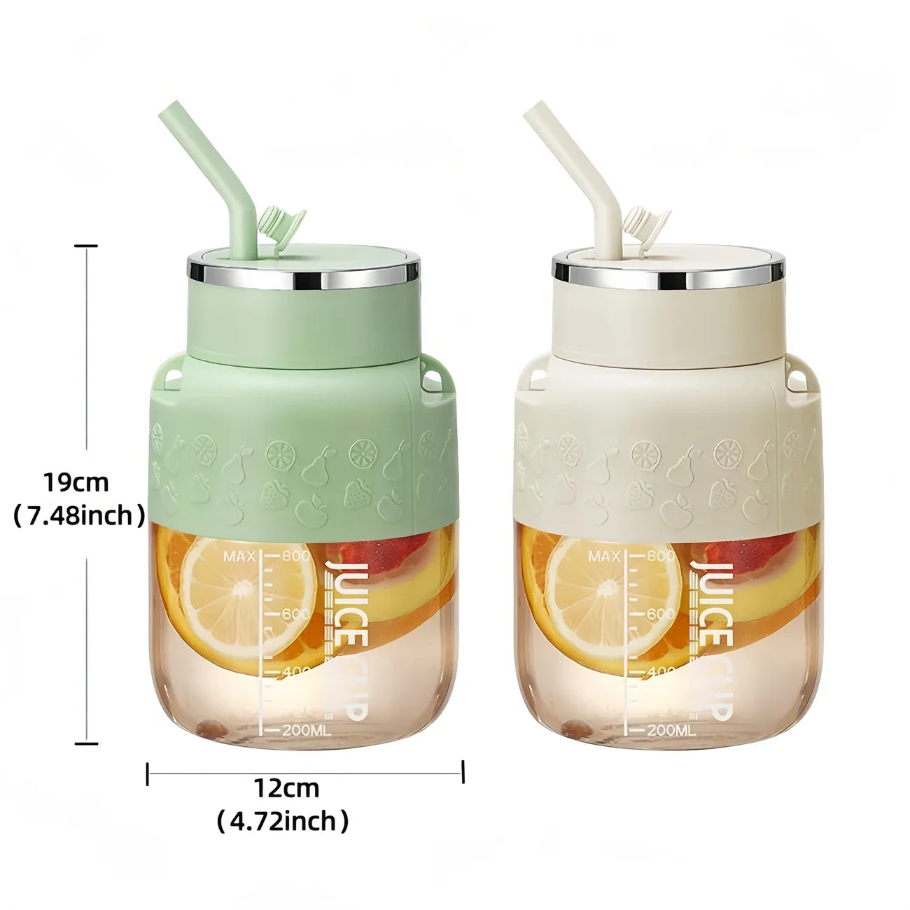 2-in-1 Flaschenmixer mit Trinkhalm – 800ml Shake-Becher für Sport & unterwegs