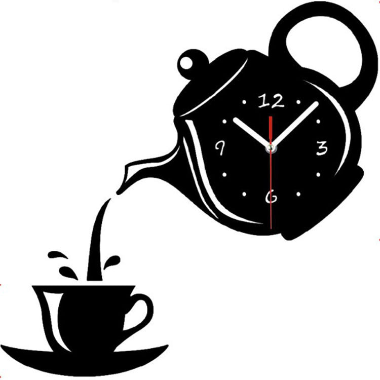 DIY Teekannen Wanduhr Plexiglas Motiv - kein Ticken