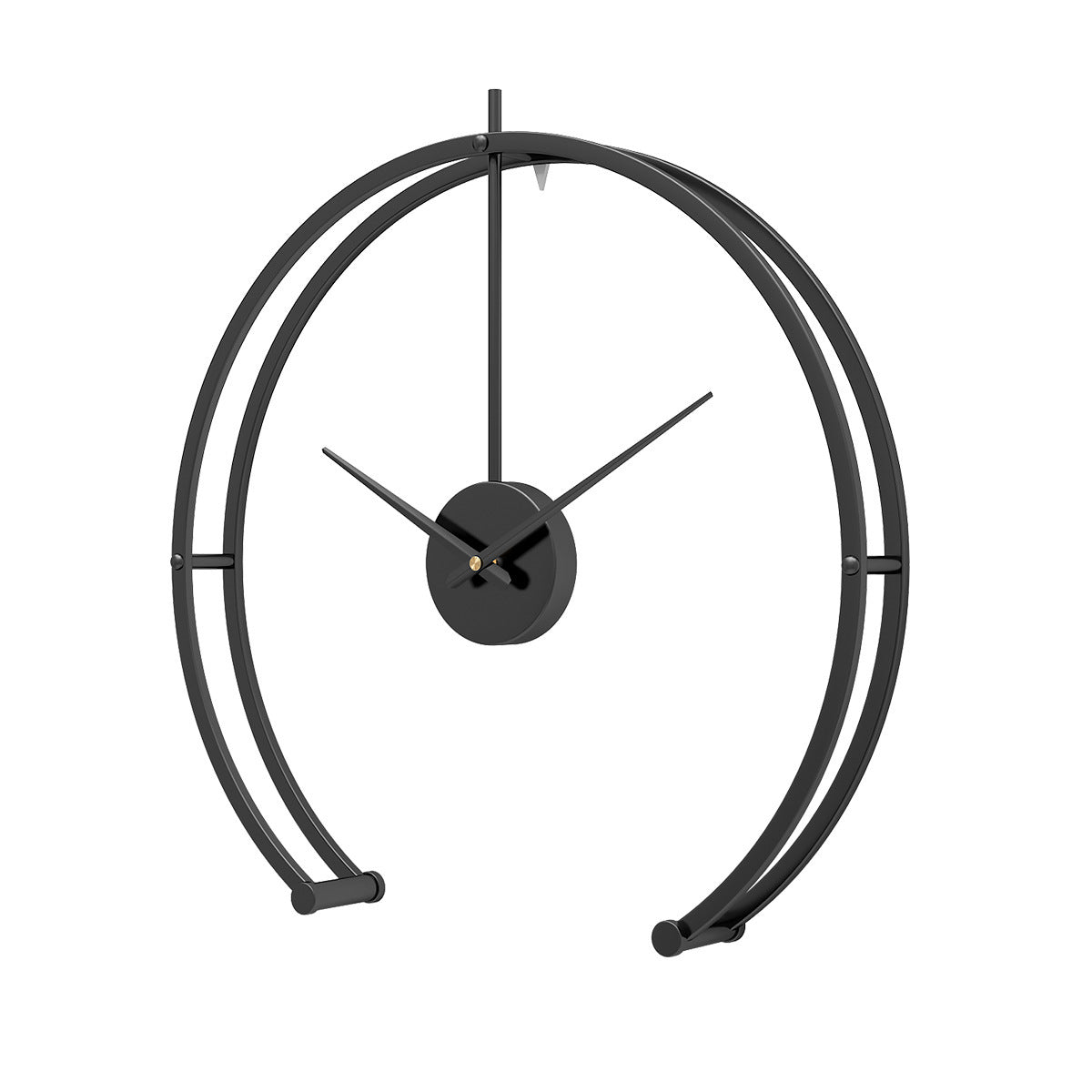 3D halbkreisförmige Metallrahmen Wanduhr in 50 cm