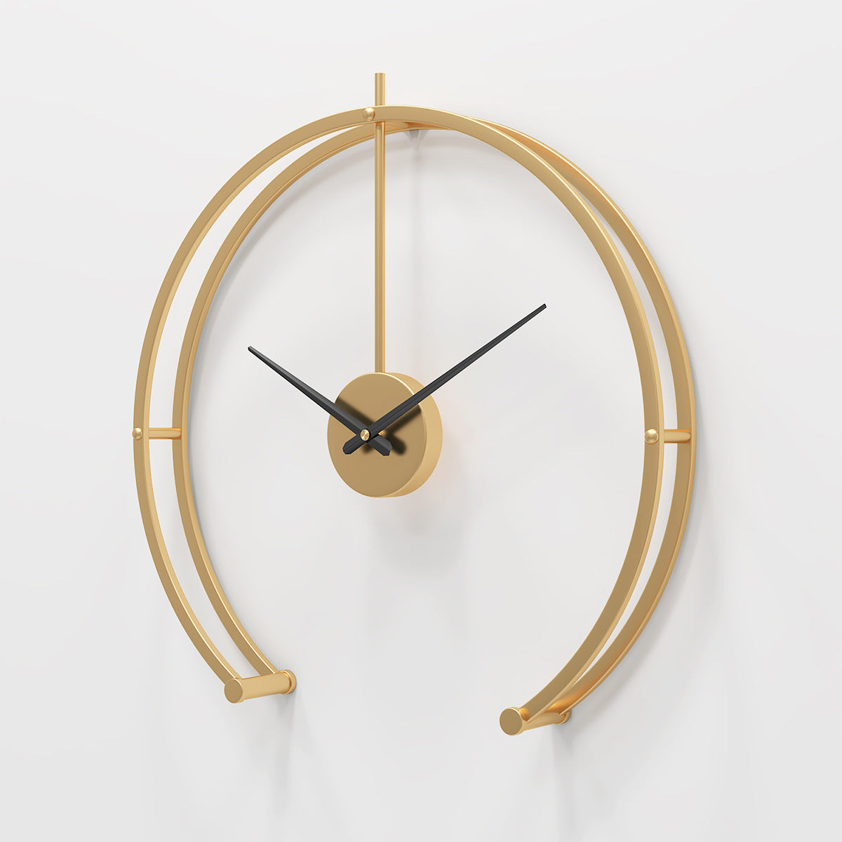 3D halbkreisförmige Metallrahmen Wanduhr in 50 cm