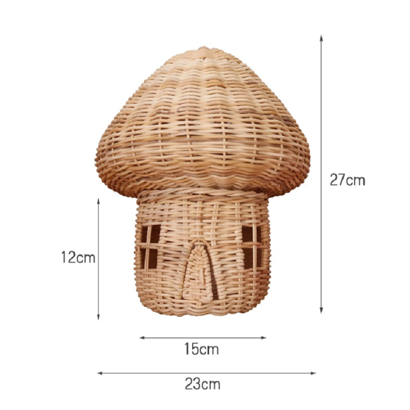 Rattan-Pilzhaus Deko | Handgeflochtenes Garten-Ornament - Detailansicht 10 | BEST-AMBIENCE