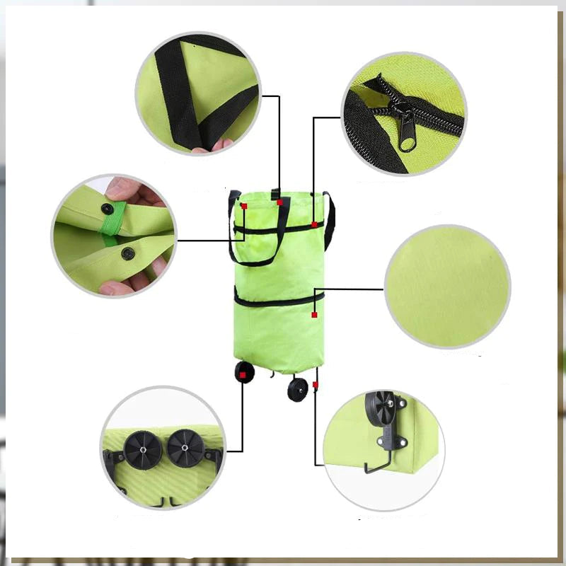 Faltbare Einkaufstasche mit Rollen – 2-in-1 Shopper für komfortables Einkaufen