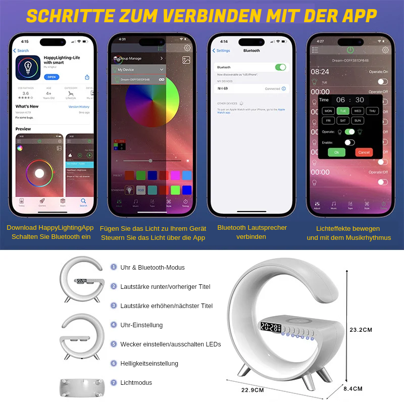 Relaxlight Wecker Bluetooth Lautsprecher Ambiente