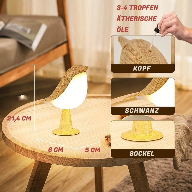 Vogel Touch Nachtlicht mit Aromafunktion und LED
