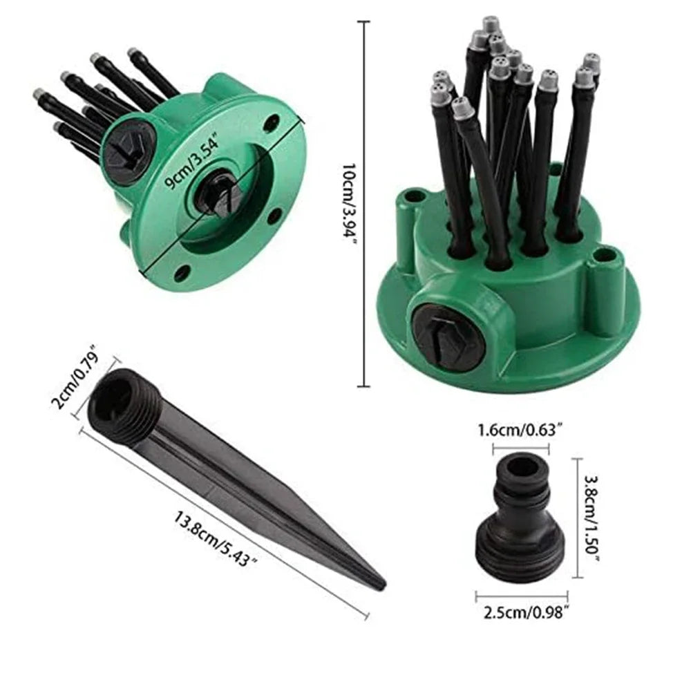 360 Grad Garten Automatische Multi Sprinkler Garten Rasen Sprinkler Dach Kühlung Sprinkler Bewässerung Sprinkler Gartenarbeit Werkzeuge Maße