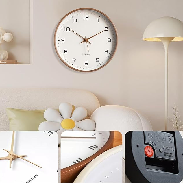 Nordische Holzwanduhr – Minimalistische Wanduhr aus Naturholz im skandinavischen Design