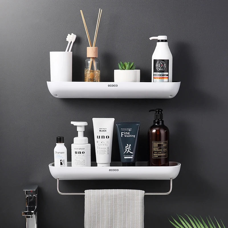 Badezimmer-Organizer ohne Bohren – Wandregal mit Handtuchhalter & Stauraum