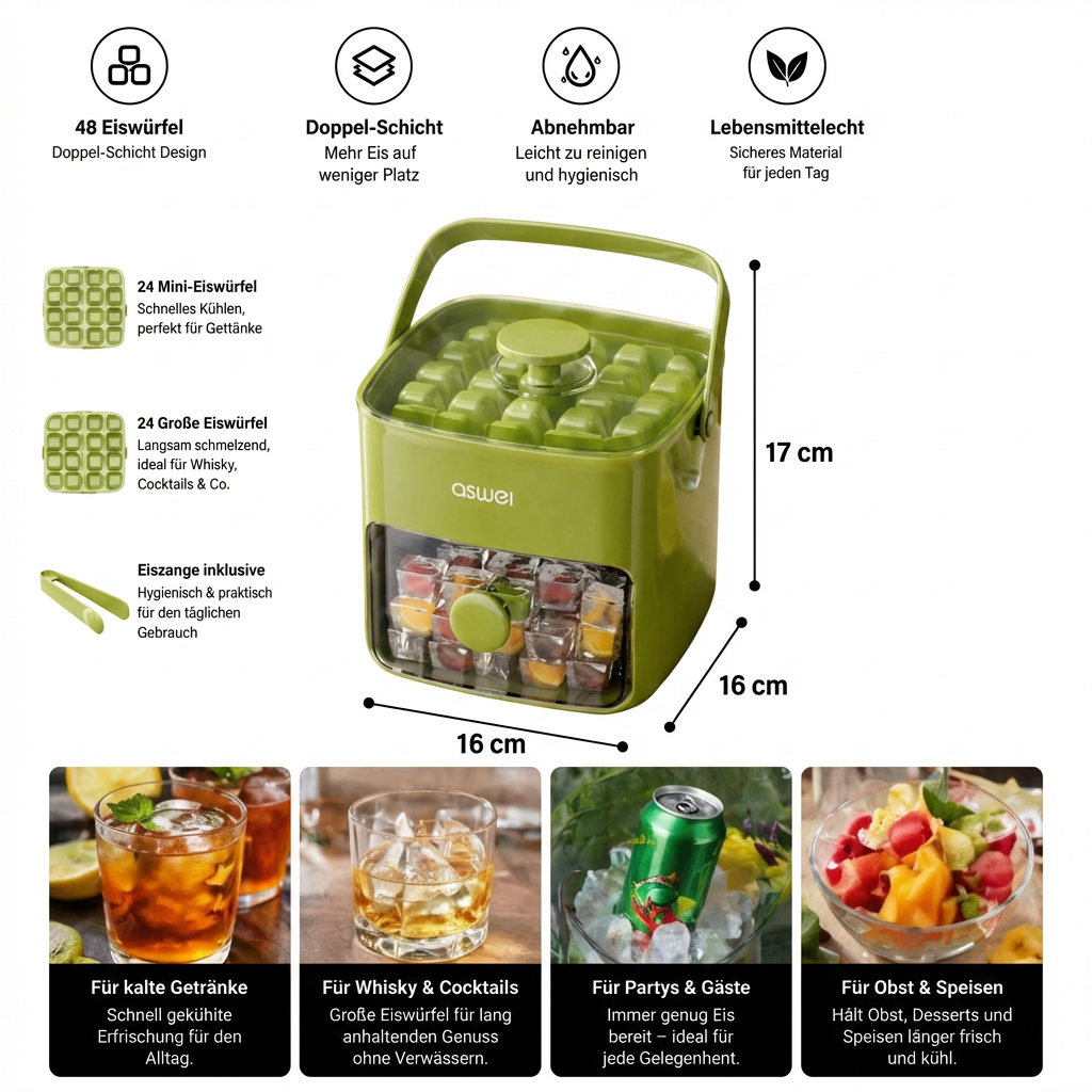 Eiswürfelform 48er mit Box – 2-in-1 Doppel-Set - Detailansicht 6 | BEST-AMBIENCE