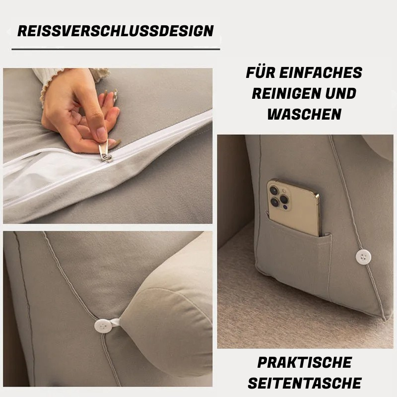 Multifunktionales Kissen-Set, abwaschbarem Bezug, Handyhalterung, Lesekissen_Funktion
