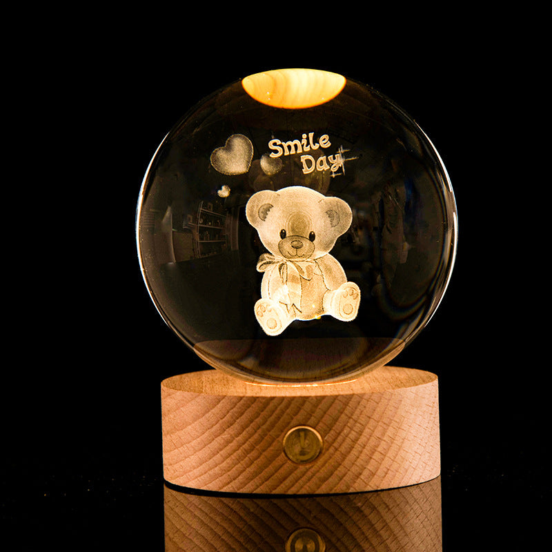 3D Kristallkugeln 8 cm mit LED