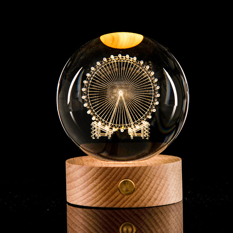 3D Kristallkugeln 8 cm mit LED