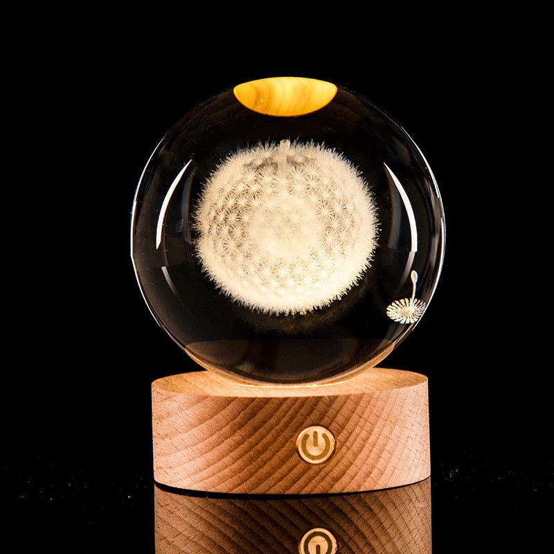 3D Kristallkugeln 8 cm mit LED