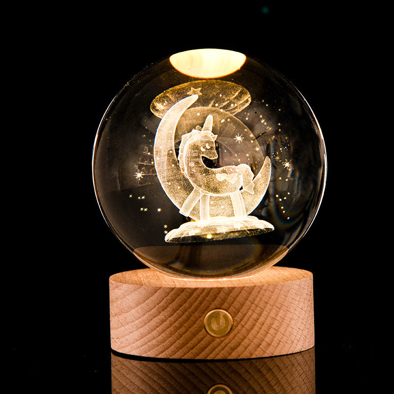3D Kristallkugeln 8 cm mit LED