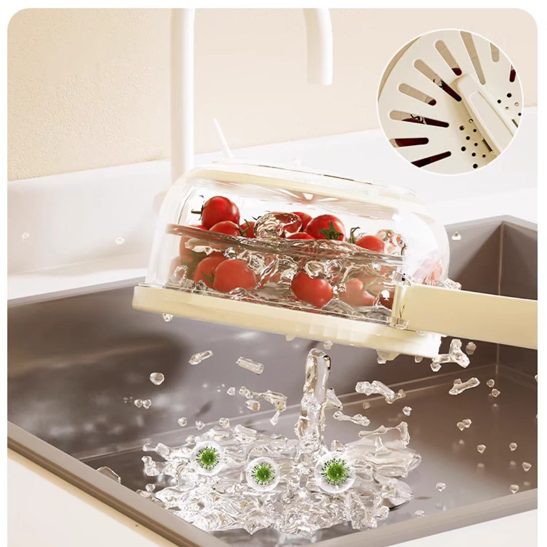 2in1 Frischehalter & Abtropfsieb – 2in1 Lösung für die Küche