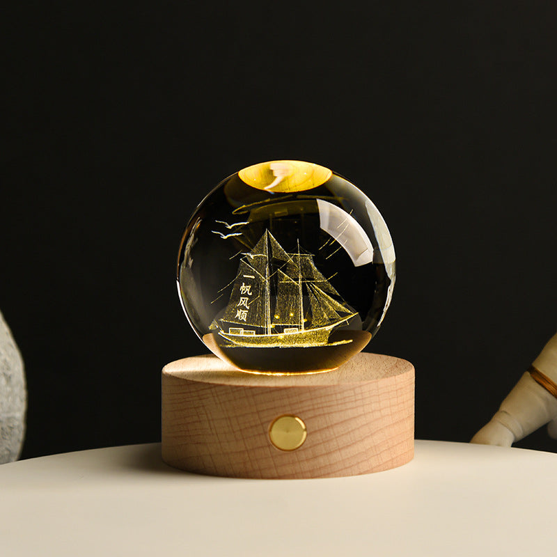 3D Kristallkugeln 8 cm mit LED