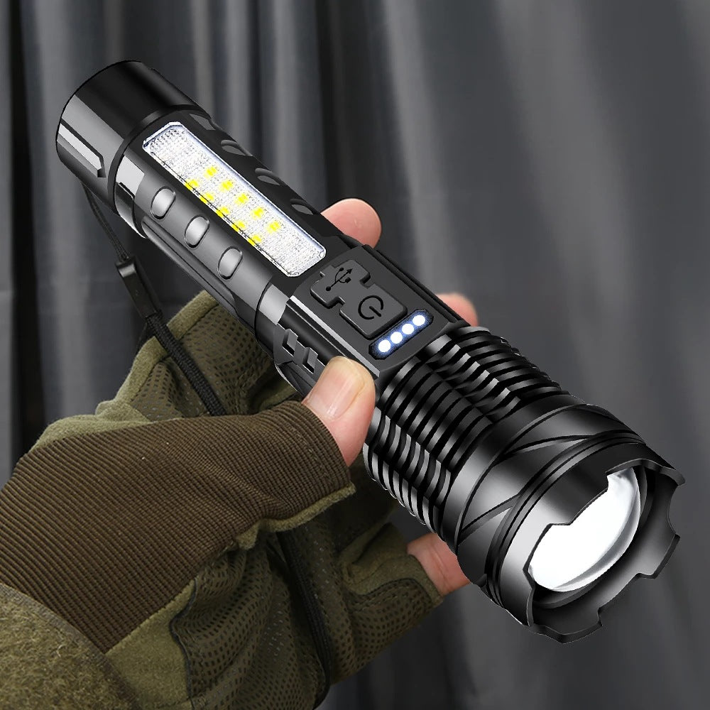 USB-LED-Taschenlampe mit 5 Modi & Fokus-Funktion