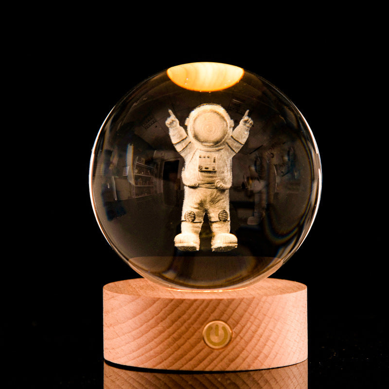 3D Kristallkugeln 8 cm mit LED