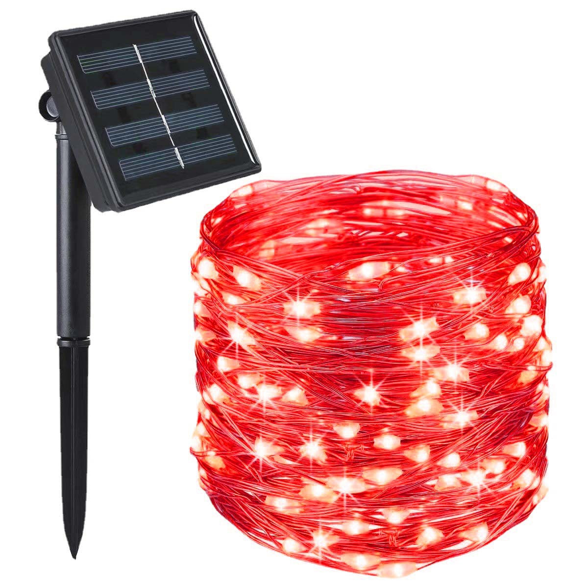 Solar-Lichterkette wasserfest – LED Gartenbeleuchtung mit warmweißem Licht & Solarbetrieb