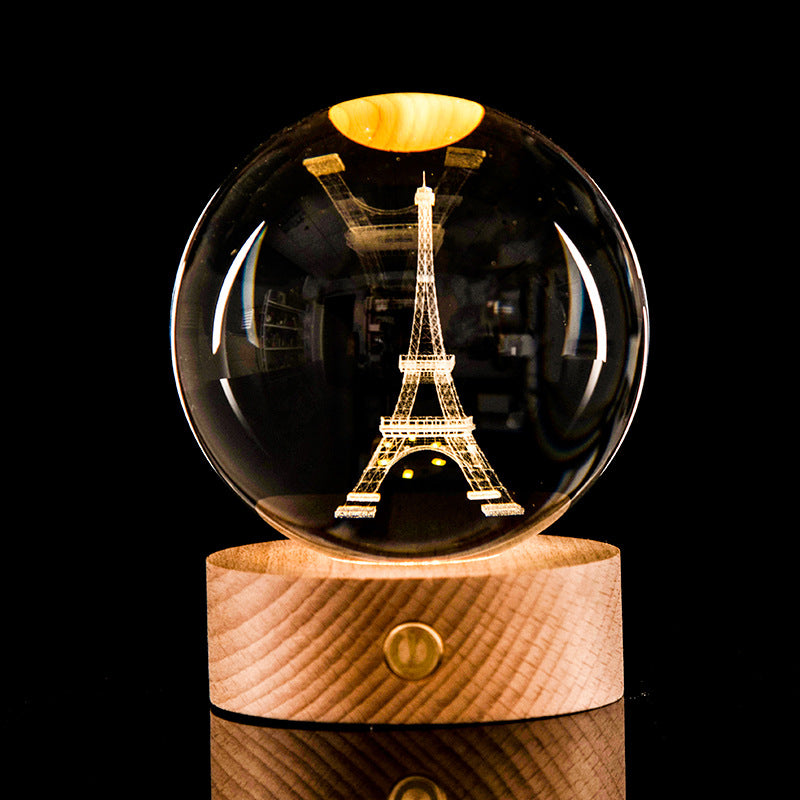 3D Kristallkugeln 8 cm mit LED