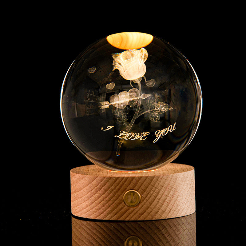 3D Kristallkugeln 8 cm mit LED