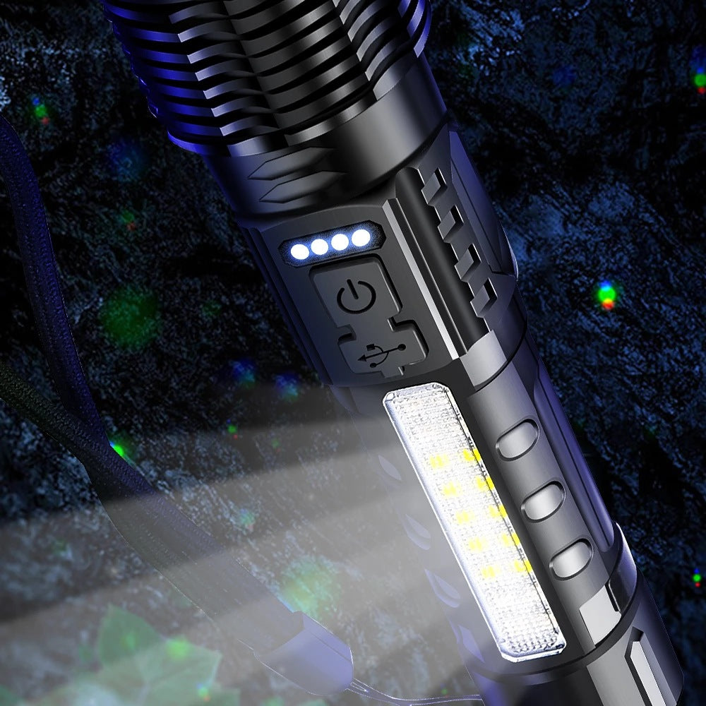USB-LED-Taschenlampe mit 5 Modi & Fokus-Funktion