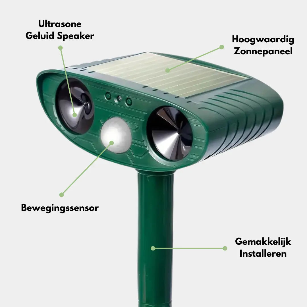 Solarbetriebener Ultraschall Tiervertreiber