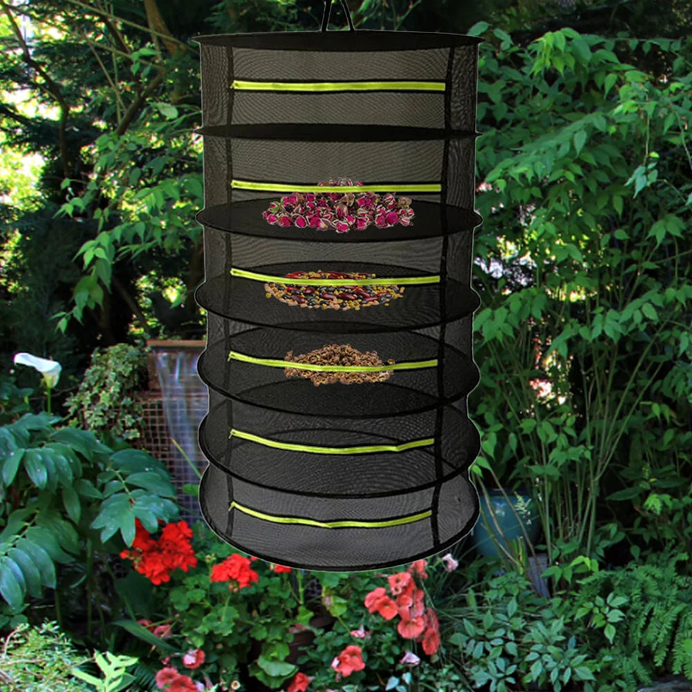 Schichten Trocknungsnetz fuer Kraeuter Fisch hängenden Korb faltende trockene Rack Kraut Gemüse Trockner Tasche Mesh Blumen Knospen Pflanzen