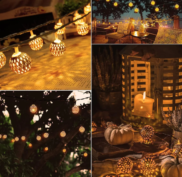 Orientalische Solar-Lichterkette – Warmes Licht für Balkon, Garten & Terrasse
