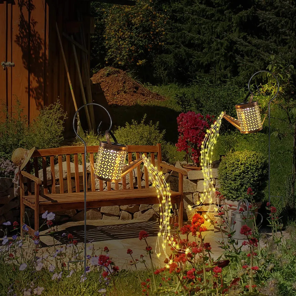 Solar Gießkanne mit Lichtern Outdoor Solar Garten Lichter Terrasse Solar Lichter Wasserdicht Hängende Laterne für Hof außen