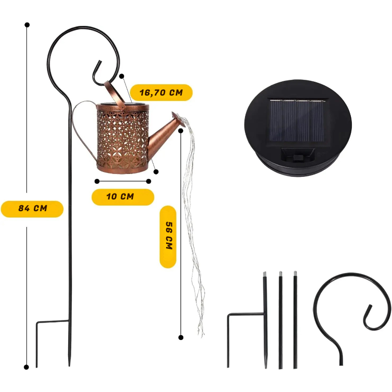 Solar Gießkanne mit Lichtern Outdoor Solar Garten Lichter Terrasse Solar Lichter Wasserdicht Hängende Laterne für Hof maße
