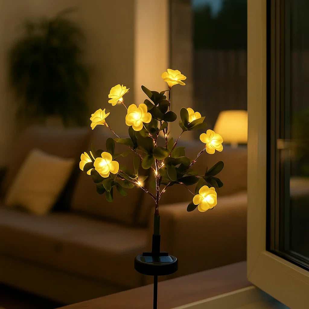 Solar Blumenleuchten – LED Gartenstecker mit warmem Licht