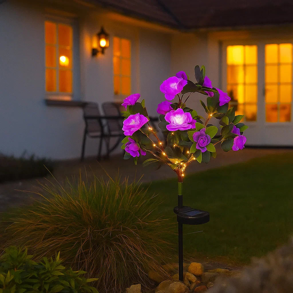 Solar Blumenleuchten – LED Gartenstecker mit warmem Licht