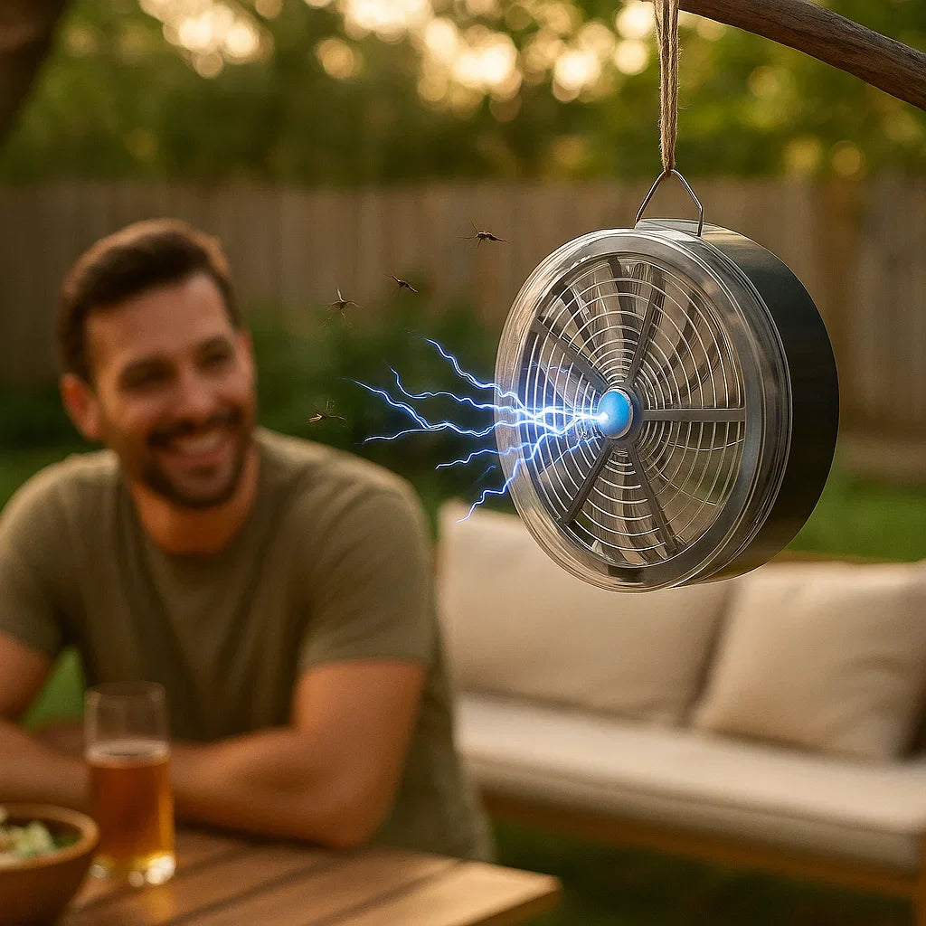 Solarbetriebene Insektenfalle – Leise Fliegenfalle für Terrasse & Garten