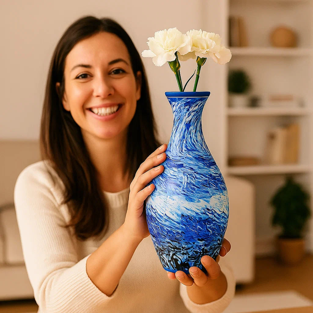 3D-Puzzle-Vase für echte Blumen – dekorativ, stabil & wiederverwendbar