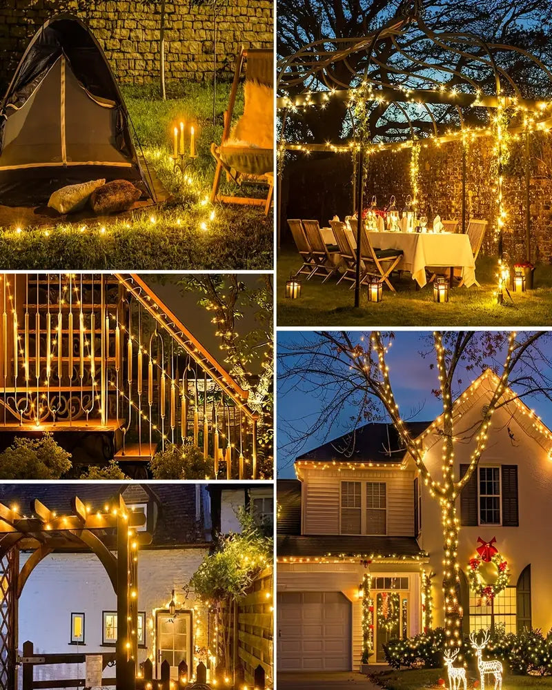 Solar-Lichterkette wasserfest – LED Gartenbeleuchtung mit warmweißem Licht & Solarbetrieb