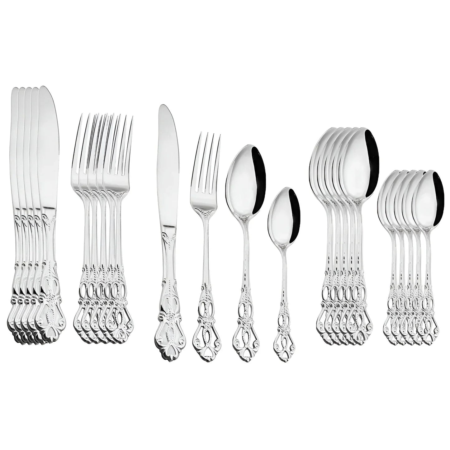 Goldbesteck-Set 24-teilig mit elegantem Dekor – Detailansicht 5 | BEST-AMBIENCE