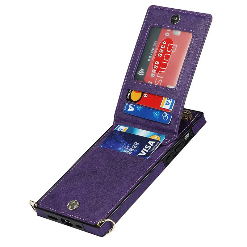 3-in-1 Handyhülle mit Karten- & Münzfach – Umhängetasche aus Leder für Alltag & Reisen