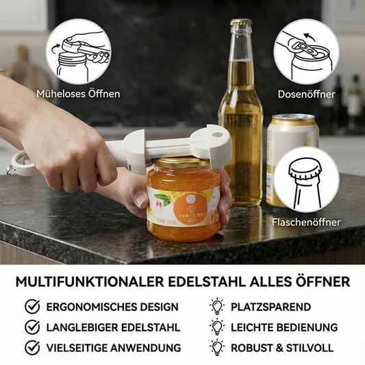 Edelstahl Flaschenöffner Multifunktional Küchenhelfer - Detailansicht 2 | BEST-AMBIENCE