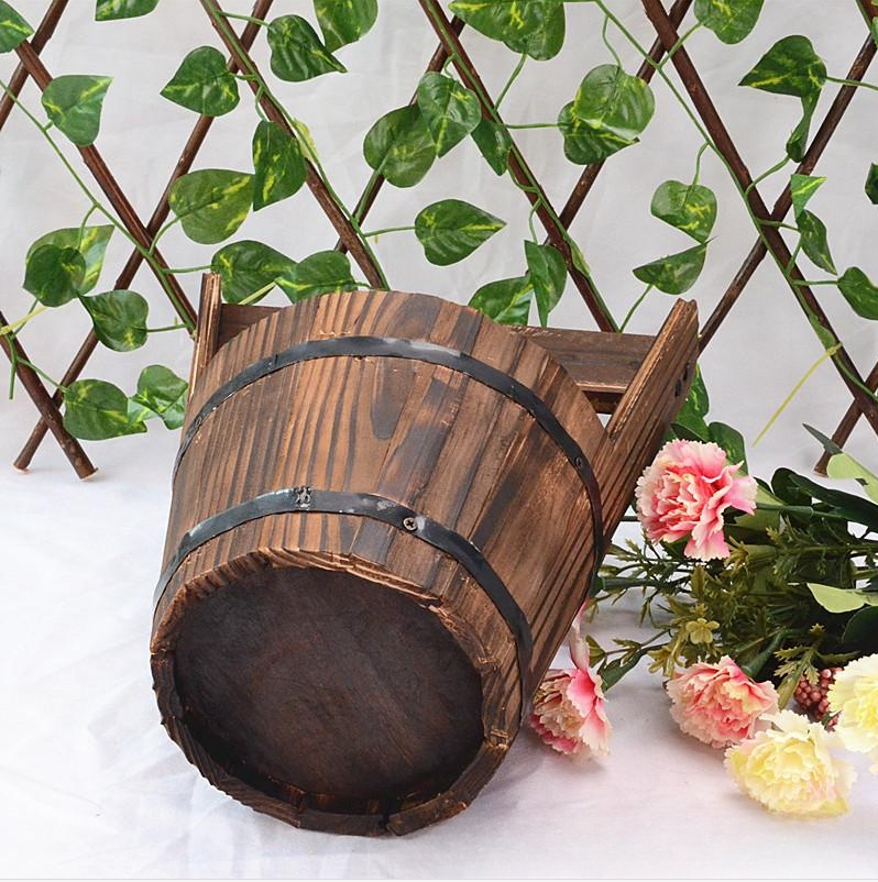 Pflanzkübel Holz Fass-Design – Blumentopf Garten Terrasse - Detailansicht 4 | BEST-AMBIENCE