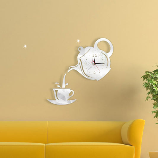 DIY Teekannen Wanduhr aus Plexiglas - geräuschlos - Detailansicht 2 | BEST-AMBIENCE