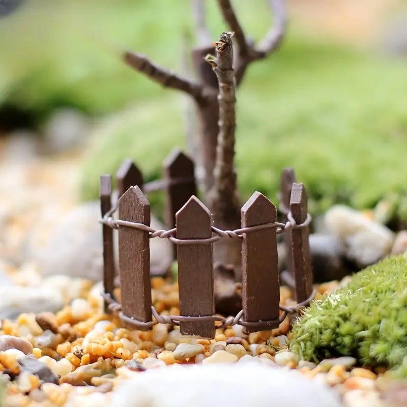 Holz Gartenzaun Miniatur – Bunte Feengarten Deko – Detailansicht 3 | BEST-AMBIENCE