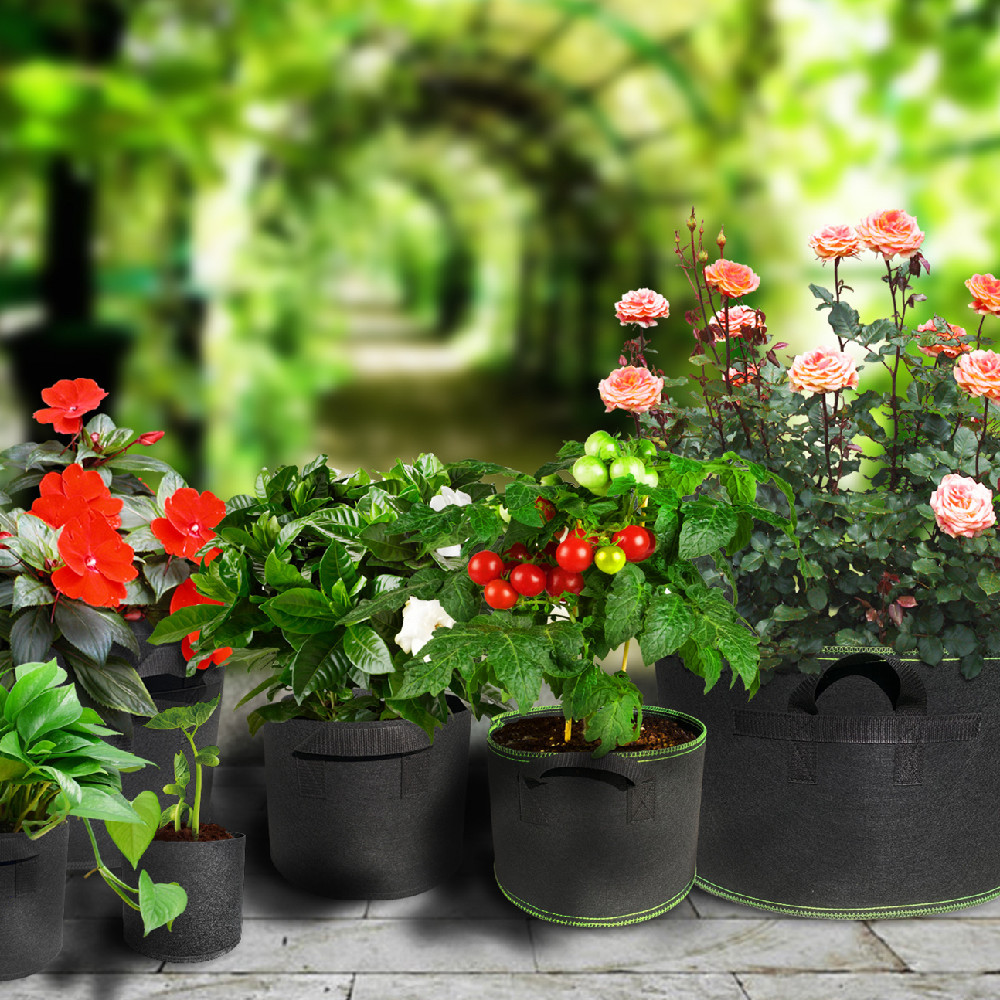 Vliesstoff Pflanzsack mit Griffen – Robuster Gartenbeutel – Garten & Outdoor | BEST-AMBIENCE