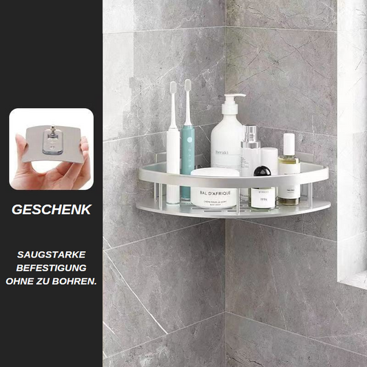 Badezimmer Eckregal aus Edelstahl, platzsparend - Detailansicht 2 | BEST-AMBIENCE