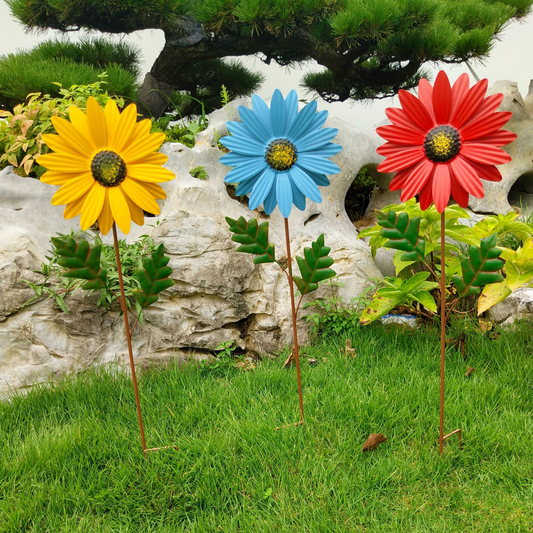 Metall-Blumenstecker Sonnenblume bunt – Gartendeko – Garten & Outdoor | BEST-AMBIENCE