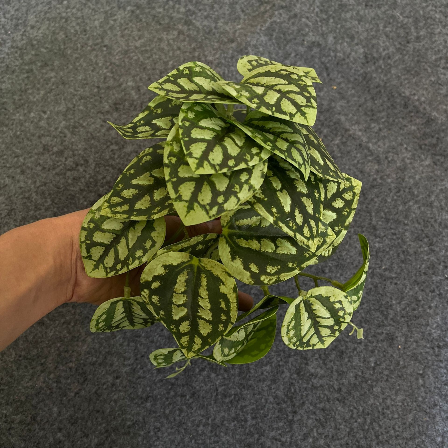 Hängepflanze Künstlich – Deko Innen & Außen Naturoptik in Spotted Watermelon Leaves | BEST-AMBIENCE