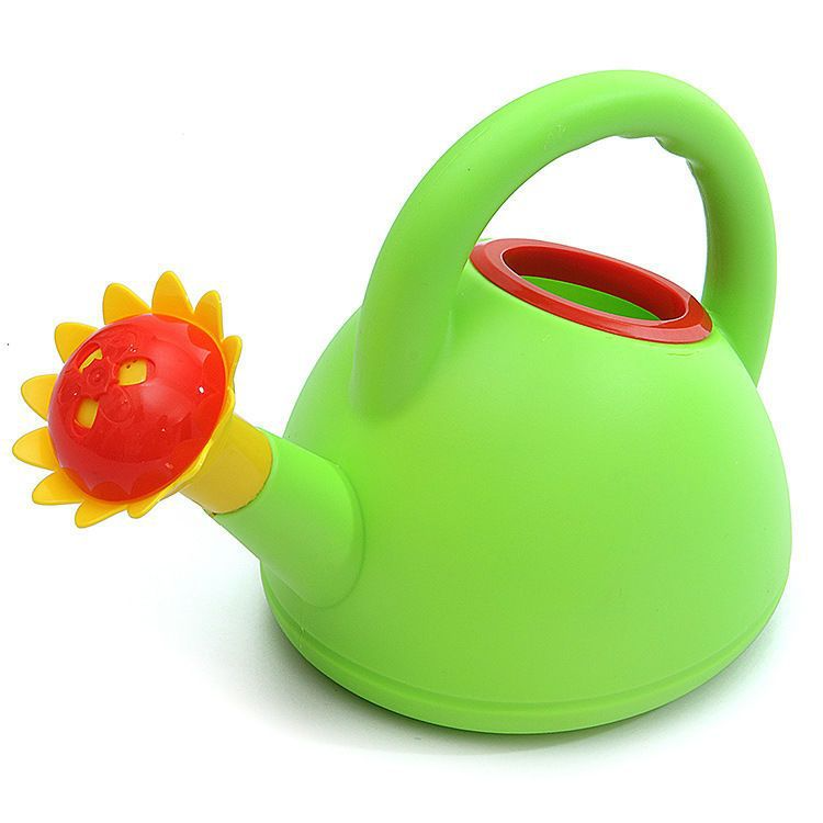 Kindgießkanne Blumenform – Bunte Plastik für Garten in Kesselschnecke grün | BEST-AMBIENCE
