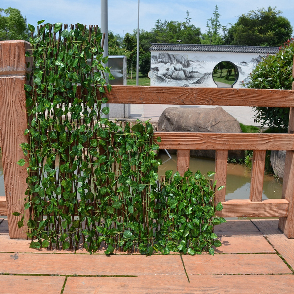 Efeu Sichtschutz Zaun – Balkon Terrasse künstlich flexibel in 40cm Grüner Dill | BEST-AMBIENCE