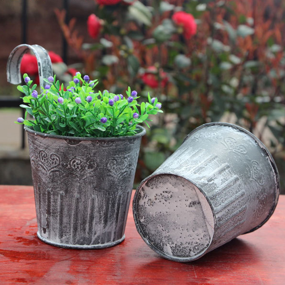 Vintage Hängeblumentopf Metall – Innen & Außen Deko – Detailansicht 4 | BEST-AMBIENCE