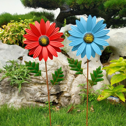 Metall-Blumenstecker Sonnenblume bunt – Gartendeko – Detailansicht 2 | BEST-AMBIENCE