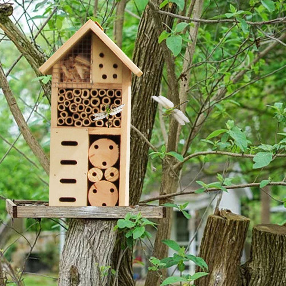 Insektenhotel Holz – Bienenhaus für Garten & Terrasse - Detailansicht 4 | BEST-AMBIENCE